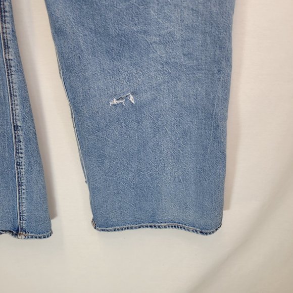 American Eagle Women's Size 12 Jeans Low Rise Skater Jean Distressed Destroyed - Picture 5 of 9